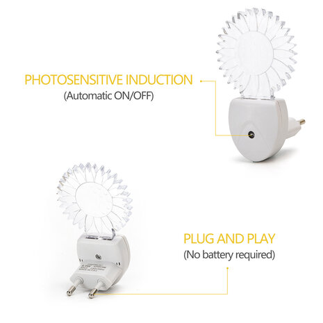 Aigostar LED Natlys sol - 0,5W - RGB - Med skumringssensor Aigostar LED Natlys sol - 0,5W - RGB - Med skumringssensor