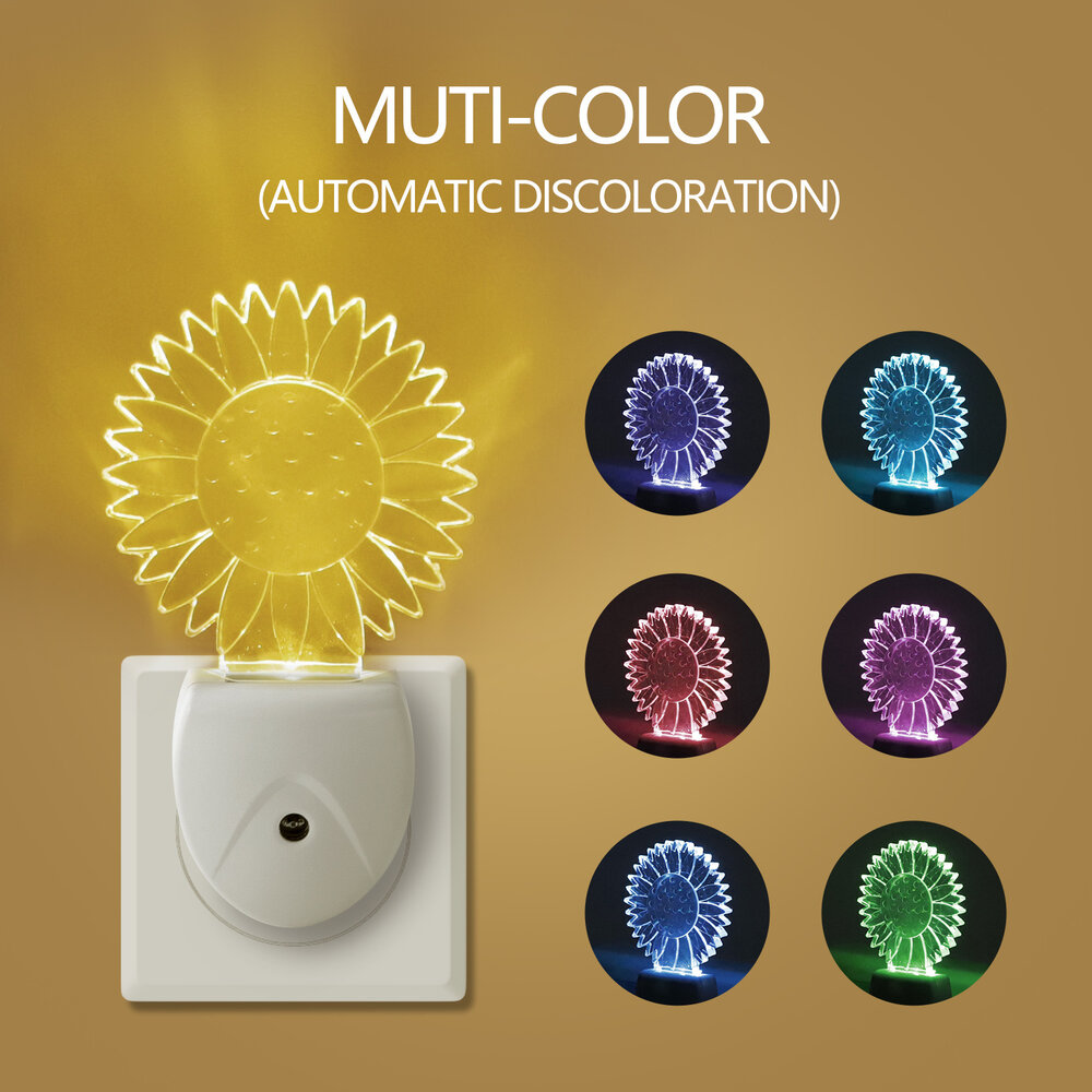 Aigostar LED Natlys sol - 0,5W - RGB - Med skumringssensor Aigostar LED Natlys sol - 0,5W - RGB - Med skumringssensor