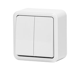 Aigostar Dobbelt vægafbryder overflademonteret DE - Hvid