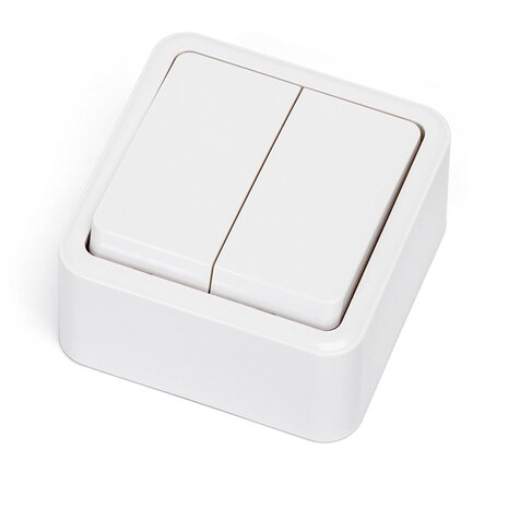 Aigostar Dobbelt vægafbryder overflademonteret DE - Hvid