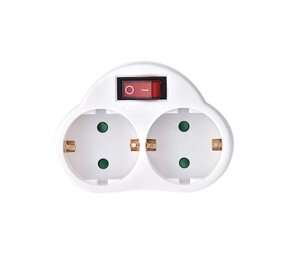 Adapterstik 1 til 2 med tænd/sluk-knap - maks. 16A Adapterstik 1 til 2 med tænd/sluk-knap - maks. 16A