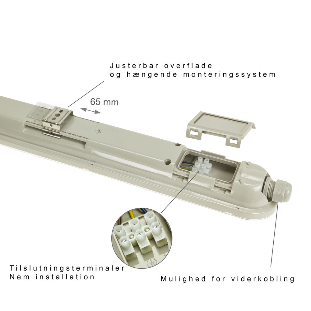 LED-armatur Limea 150cm - 75W 150lm p/w - 4000K 840 - 5 års garanti LED-armatur Limea 150cm - 75W 150lm p/w - 4000K 840 - 5 års garanti