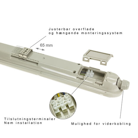 LED-armatur Limea 150cm - 75W 150lm p/w - 4000K 840 - 5 års garanti LED-armatur Limea 150cm - 75W 150lm p/w - 4000K 840 - 5 års garanti