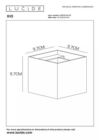 Væglampe XIO - Dæmpbar - G9 armatur - 4W - 2700K varmt hvidt lys - Rustbrun Væglampe XIO - Dæmpbar - G9 armatur - 4W - 2700K varmt hvidt lys - Rustbrun