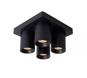 Lucide LED loftspot NIGEL - GU10 fatning - 4x5W - 2200K-3000K - Dæmpbar - Sort