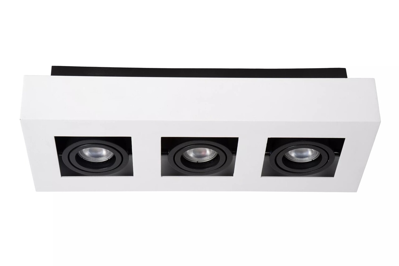 Lucide LED loftspot XIRAX - GU10 fatning - 3x5W - 2200K-3000K - Dæmpbar - Hvid
