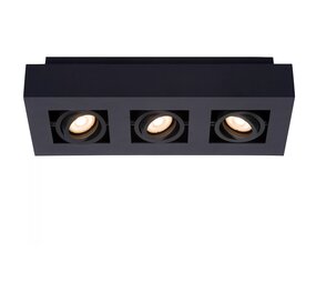 Lucide LED loftspot XIRAX - GU10 fatning - 3x5W - 2200K-3000K - Dæmpbar - Sort