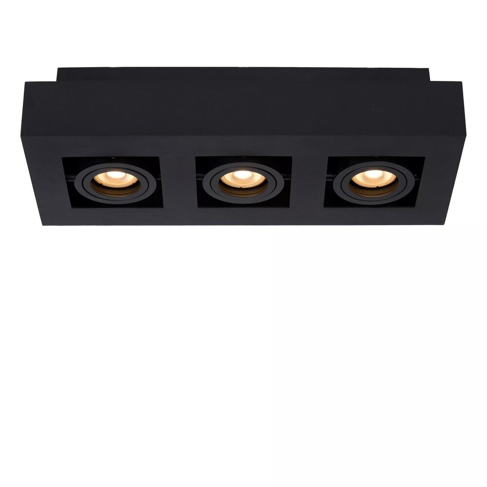 Lucide LED loftspot XIRAX - GU10 fatning - 3x5W - 2200K-3000K - Dæmpbar - Sort