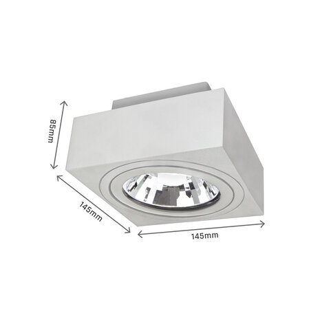LED loftspot Mirora - 1x vipbar GU10 AR111 fatning - 145X145X85mm - Hvid LED loftspot Mirora - 1x vipbar GU10 AR111 fatning - 145X145X85mm - Hvid