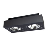 LED loftspot Mirora - 2x vippbar GU10 AR111 fatning - 293X145X85mm - Sort