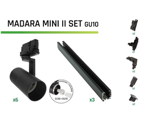 WiFi Skinnespot komplet sæt sort - 3 meter skinner - 6x WiFI GU10 skinnespots - inkl. tilslutning WiFi Skinnespot komplet sæt sort - 3 meter skinner - 6x WiFI GU10 skinnespots - inkl. tilslutning
