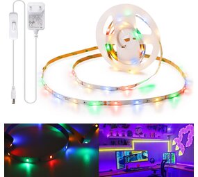 Aigostar LED Flerfarvet Ledstrip 3m Med Tænd/sluk-knap Aigostar LED Flerfarvet Ledstrip 3m Med Tænd/sluk-knap