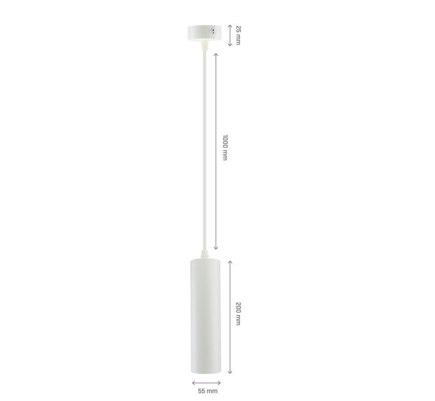 LED hængelampe MADARA - 1x GU10 tilslutning - Mat hvid