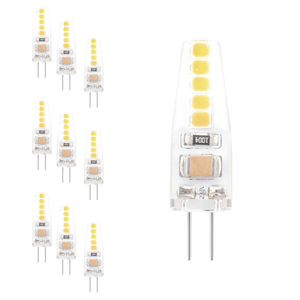 LCB Multipakke 10x LED G4 - 2W Dæmpbar - 2700K varmt hvidt lys - 12V AC/DC LCB Multipakke 10x LED G4 - 2W Dæmpbar - 2700K varmt hvidt lys - 12V AC/DC
