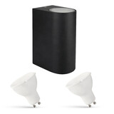 LCB LED Udendørs Væglampe - 2x 2,8W - 2700K - Sort