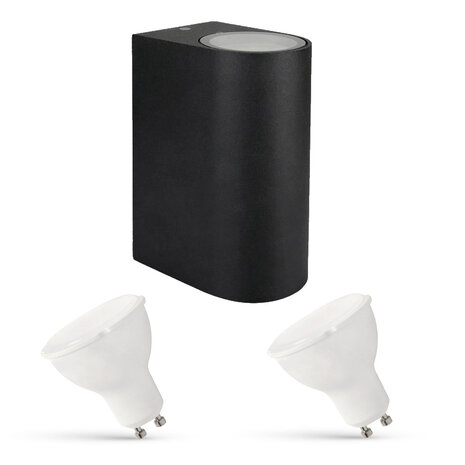 LCB LED Udendørs Væglampe - 2x 2,8W - 2700K - Sort LCB LED Udendørs Væglampe - 2x 2,8W - 2700K - Sort