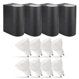 LCB Sæt med 4 LED udendørs væglamper - 8x 2,8W - 2700K - antracit