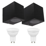 LCB Sæt med 2 LED Udendørs Væglamper - 2x 4W - 3000K - Antracit