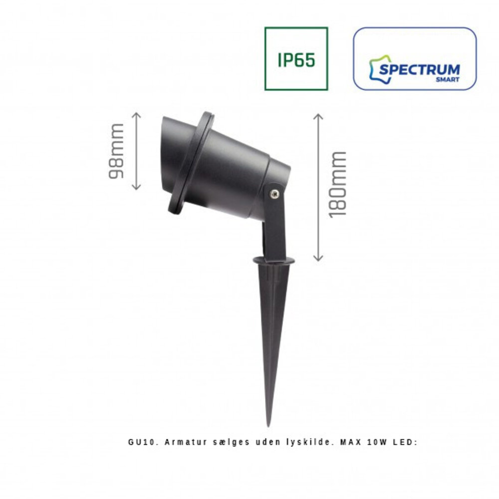 Spectrum LED Havespot FLORI - IP65 - GU10 Fatning Spectrum LED Havespot FLORI - IP65 - GU10 Fatning
