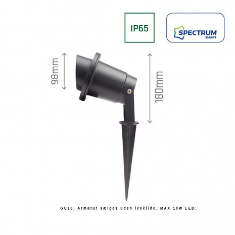 Spectrum LED Havespot FLORI - IP65 - GU10 Fatning Spectrum LED Havespot FLORI - IP65 - GU10 Fatning