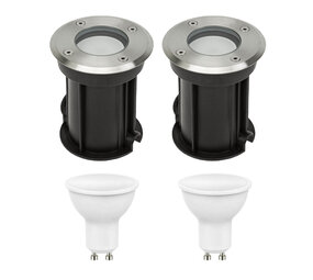 LCB Sæt med 2 LED Udendørs Jordspots - 2x 4W - 3000K - IP67 LCB Sæt med 2 LED Udendørs Jordspots - 2x 4W - 3000K - IP67