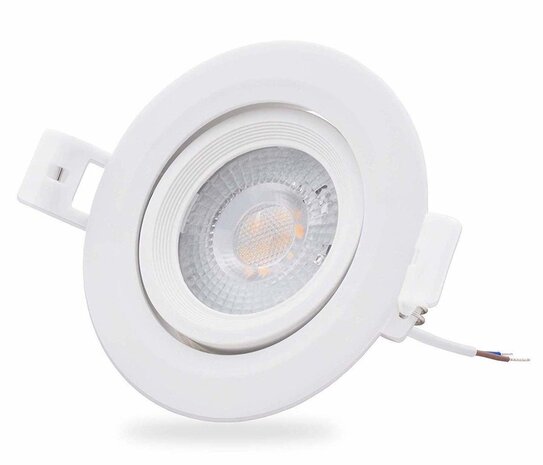 Braytron LED indbygningsspot - 5W erstatter 53W - 4000K neutralt hvidt lys - Vipbar