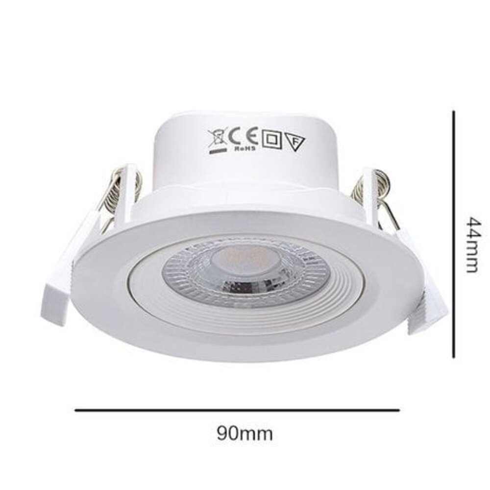 Braytron LED indbygningsspot - 5W erstatter 53W - 4000K neutralt hvidt lys - Vipbar