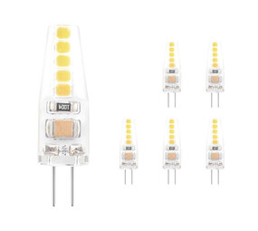 LCB Sæt med 6 LED-pære G4 - 2W - 2700K varmt hvidt lys - 12V AC/DC - Dæmpbar LCB Sæt med 6 LED-pære G4 - 2W - 2700K varmt hvidt lys - 12V AC/DC - Dæmpbar