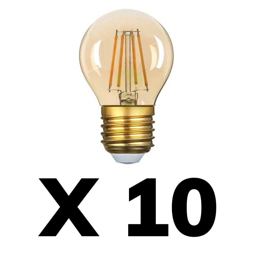 LCB Sæt med 10 LED glødelamper E27 G45 - 4W erstatter 40W - 2200K Ekstra varm hvid dæmpbar LCB Sæt med 10 LED glødelamper E27 G45 - 4W erstatter 40W - 2200K Ekstra varm hvid dæmpbar