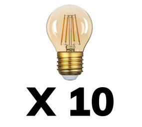 LCB Sæt med 10 LED glødelamper E27 G45 - 4W erstatter 40W - 2200K Ekstra varm hvid  dæmpbar LCB Sæt med 10 LED glødelamper E27 G45 - 4W erstatter 40W - 2200K Ekstra varm hvid  dæmpbar