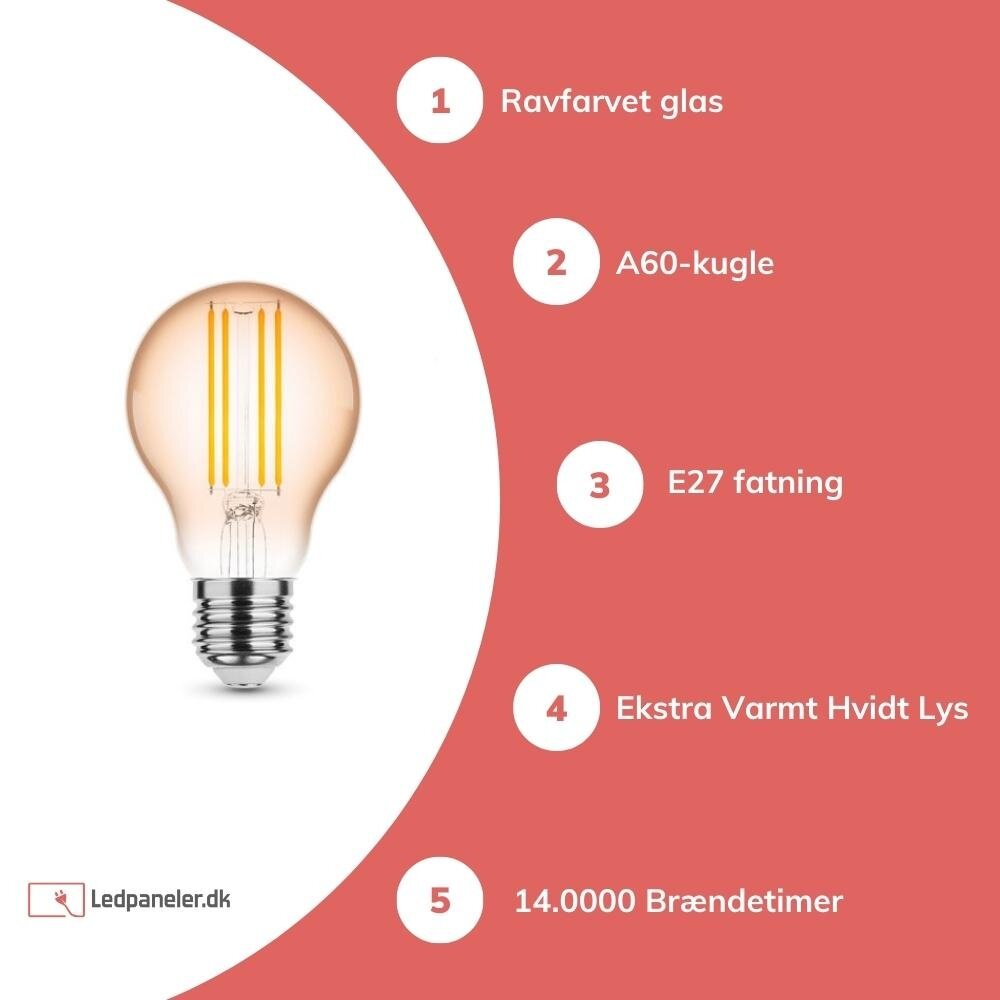 Modee Lighting LED glødelampe - E27 A60 4W - 1800K meget Varm hvid Modee Lighting LED glødelampe - E27 A60 4W - 1800K meget Varm hvid
