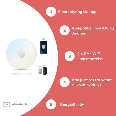 Aigostar WiFi LED-loftslampe - 18W - CCT - Betjent via en smartphone-app Aigostar WiFi LED-loftslampe - 18W - CCT - Betjent via en smartphone-app