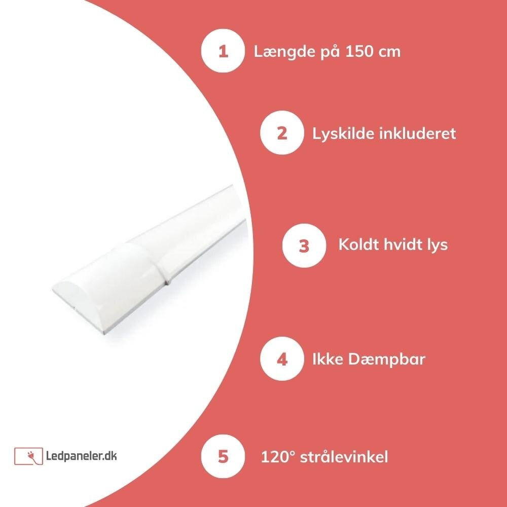 Spectrum LED komplet armatur - 150 cm - 35W 4000K eller 6000K - Inkl. monterings-materiale Spectrum LED komplet armatur - 150 cm - 35W 4000K eller 6000K - Inkl. monterings-materiale