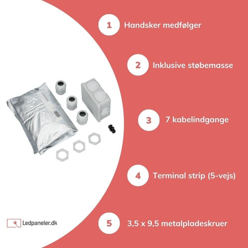 Vandtæt samleboks til videresløjfning IP68 komplet inkl. samledåse og resin