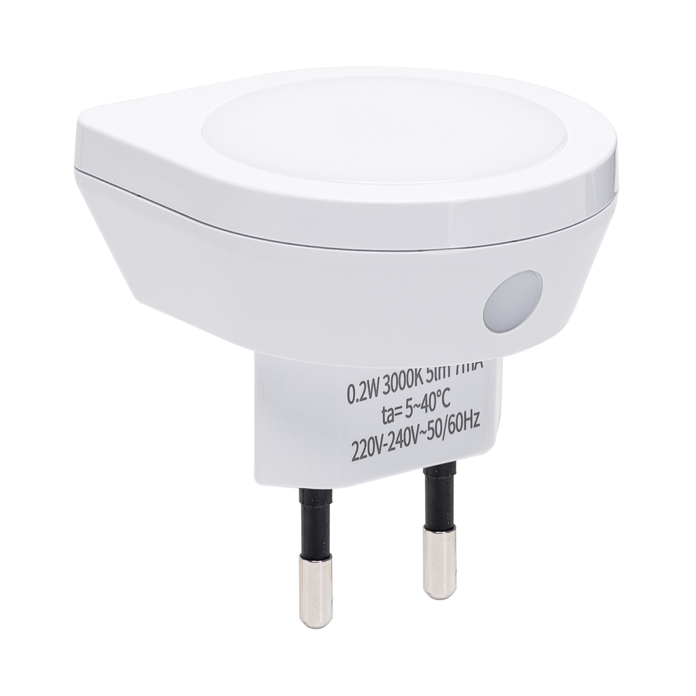 Aigostar LED natlampe med dag-nat sensor - 0,2W 3000K varmt hvidt lys