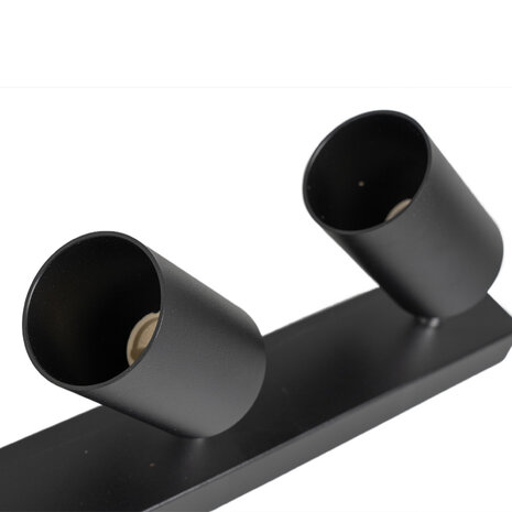 LED påbygningsspot sort - 6 justerbare spots - GU10-fatning