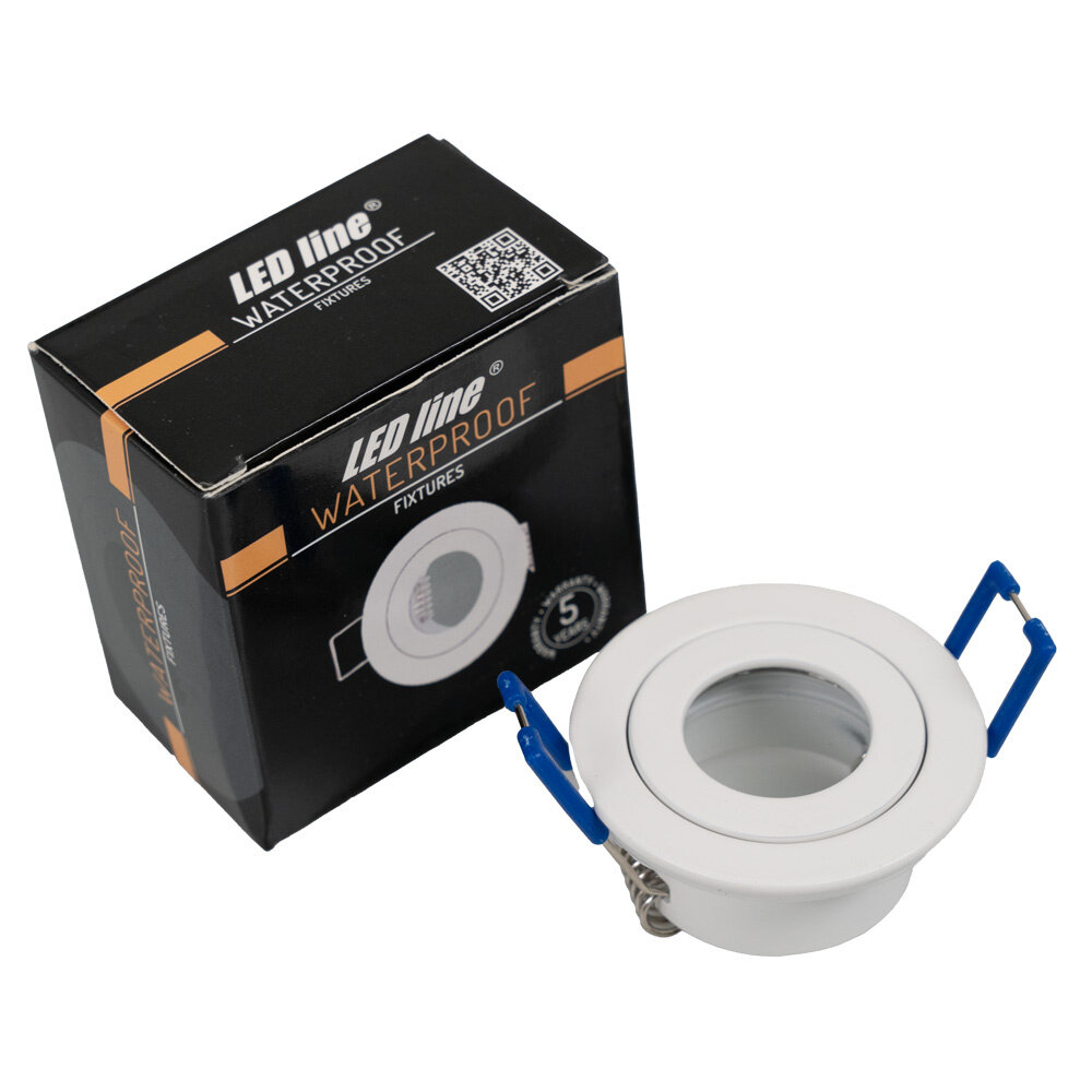 LED Line GU11 / MR11 - Diameter 35mm - Indbygningsspot Hvid rund - Vandtæt IP44 - Indvendig diameter 45mm - Udvendig diameter 55mm LED Line GU11 / MR11 - Diameter 35mm - Indbygningsspot Hvid rund - Vandtæt IP44 - Indvendig diameter 45mm - Udvendig diameter 55mm