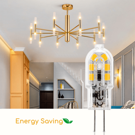 Aigostar LED G4 - 1,5W erstatter 14W - 3000K Varm hvid - 38x12mm