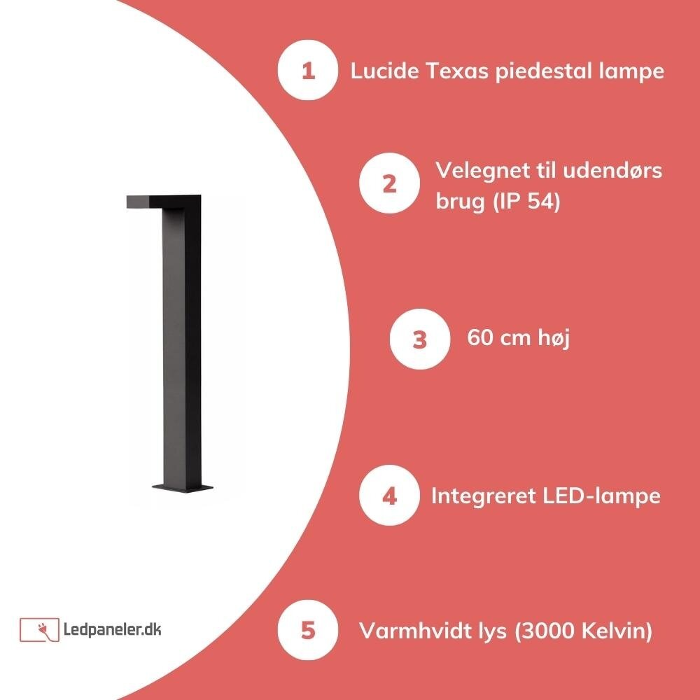LED SOKKELLAMP UDENDØRS - 1X8W 3000K - IP54 - Anthracit LED SOKKELLAMP UDENDØRS - 1X8W 3000K - IP54 - Anthracit