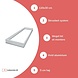 Hvidt rammesystem uden skruer til LED panel - 120x30 cm Hvidt rammesystem uden skruer til LED panel - 120x30 cm