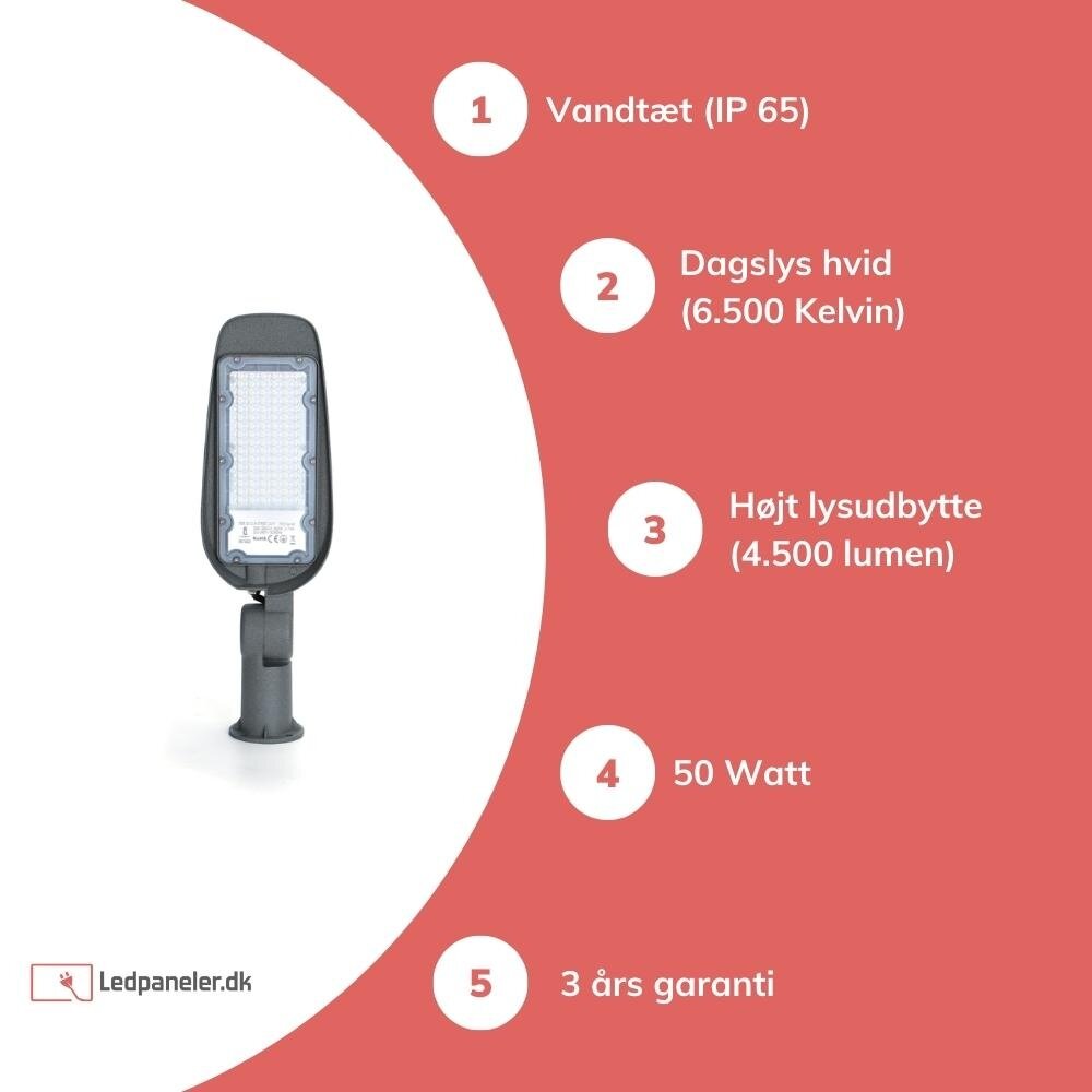 Aigostar UDSALG! LED gadelampe IP65 - 50W 5000 Lumen - 6500K Kold hvid - 3 års garanti Aigostar UDSALG! LED gadelampe IP65 - 50W 5000 Lumen - 6500K Kold hvid - 3 års garanti
