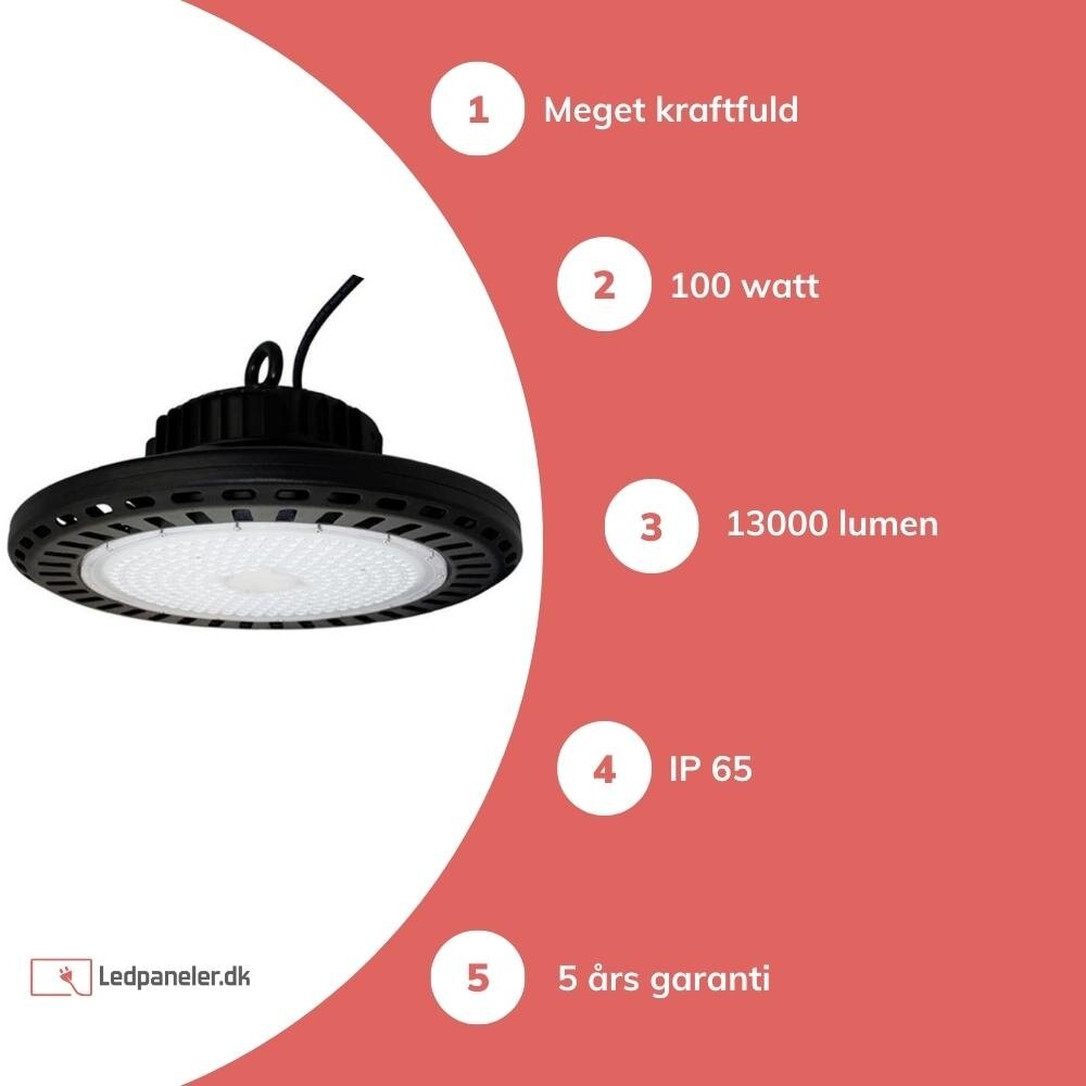 TSONG LED High Bay IP65 industri lampe - 100W  - 150lm /W