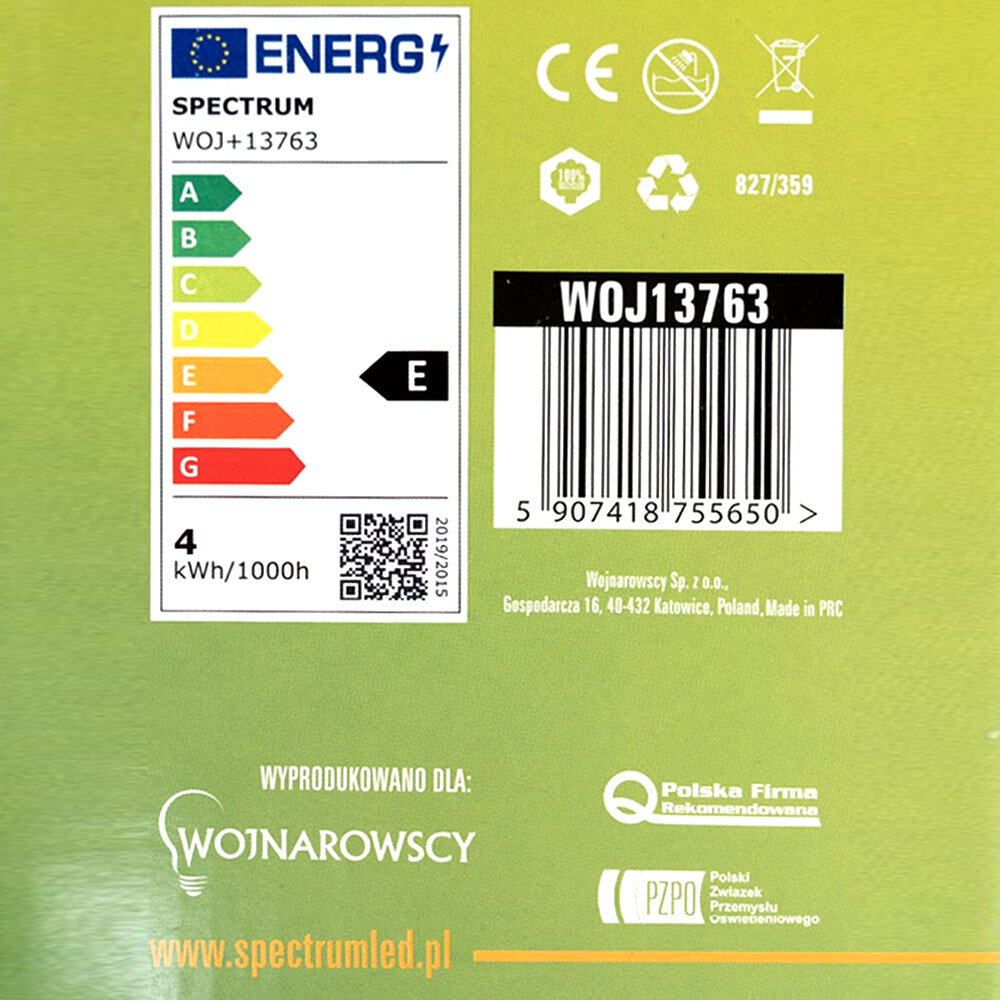 Spectrum LED glødelampe E27 - G95 - 4W erstatter 40W - 2700K Varm hvid - L Globe