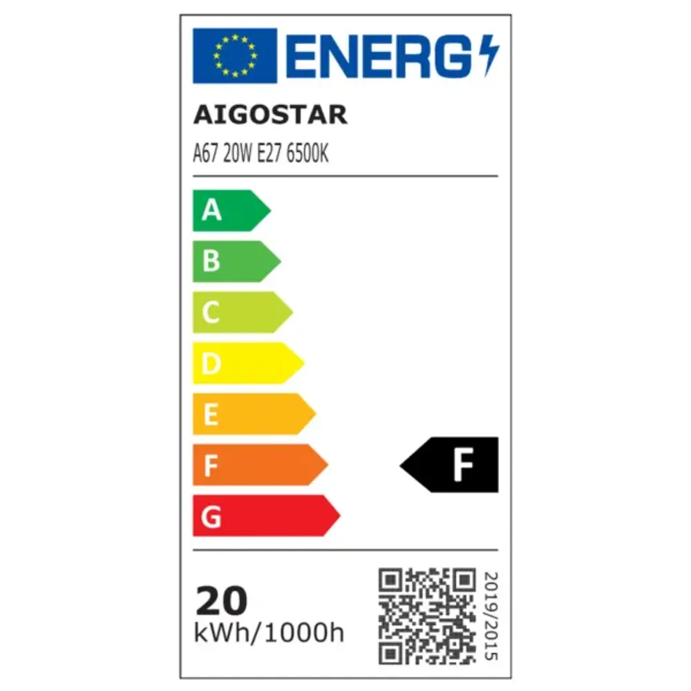 Aigostar LED pære - E27-fatning 20W - 6500K kold hvid - High Lumen Aigostar LED pære - E27-fatning 20W - 6500K kold hvid - High Lumen