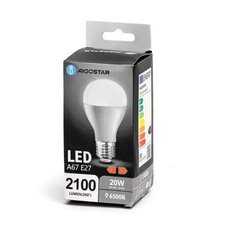 Aigostar LED pære - E27-fatning 20W - 6500K kold hvid - High Lumen Aigostar LED pære - E27-fatning 20W - 6500K kold hvid - High Lumen