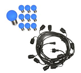 Spectrum Lysguirlande 10m - Inkl. 10x LED Lampe G45 blå - 1W