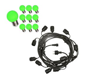 Spectrum Lysguirlande 10m - Inkl. 10x LED Lampe G45 grøn - 1W Spectrum Lysguirlande 10m - Inkl. 10x LED Lampe G45 grøn - 1W