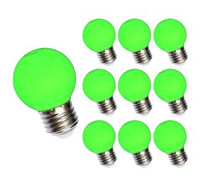 Spectrum Multipakke 10 stk - LED lampe E27 - G45 1W Grønt lys Spectrum Multipakke 10 stk - LED lampe E27 - G45 1W Grønt lys