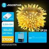 Aigostar LED Julelyskæde - 300 LEDS - 2700K - Lyserøde dioder - 15 meter - IP44 Aigostar LED Julelyskæde - 300 LEDS - 2700K - Lyserøde dioder - 15 meter - IP44