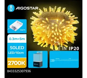 Aigostar LED Julelyskæde - 300 LEDS - 2700K - Lyserøde dioder - 15 meter - IP44 Aigostar LED Julelyskæde - 300 LEDS - 2700K - Lyserøde dioder - 15 meter - IP44